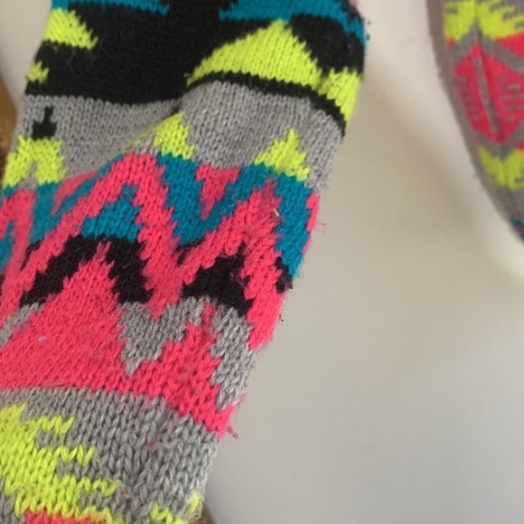 Xhilaration small long sleeve crop southwestern neon multicolor acrylic top - Picture 6 of 8